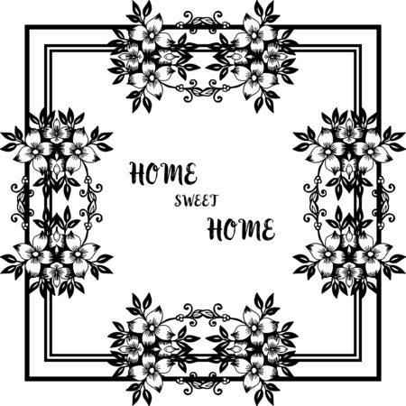 Illustration of home sweet home text with floral frameのイラスト素材