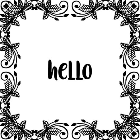 Hello greeting with floral frameのイラスト素材