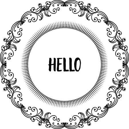 Hello greeting with floral frameのイラスト素材