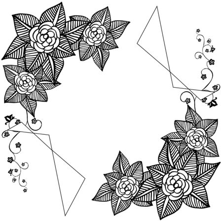 Illustration of floral frameのイラスト素材