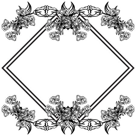 Illustration of floral frameのイラスト素材
