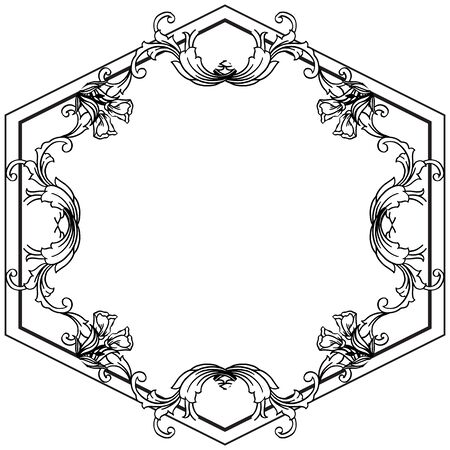 Illustration of floral frameのイラスト素材