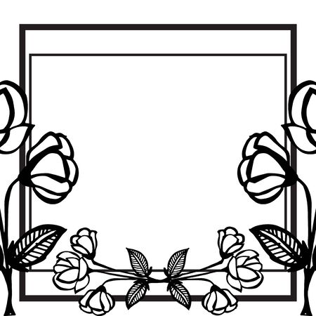 Illustration of floral frameのイラスト素材
