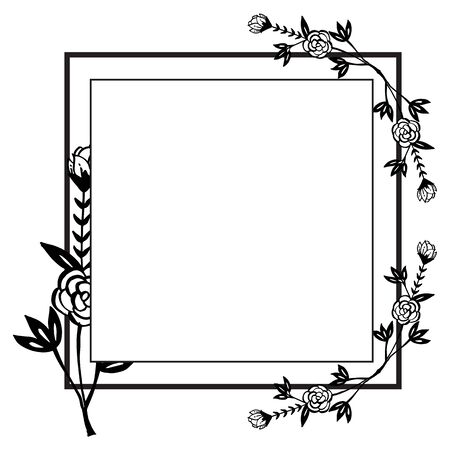 Illustration of floral frameのイラスト素材