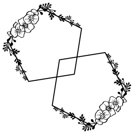 Illustration of floral framesのイラスト素材