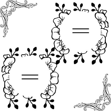 Card design with floral frameのイラスト素材