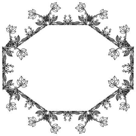 Illustration of floral frameのイラスト素材