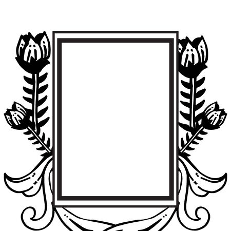Illustration of floral frameのイラスト素材