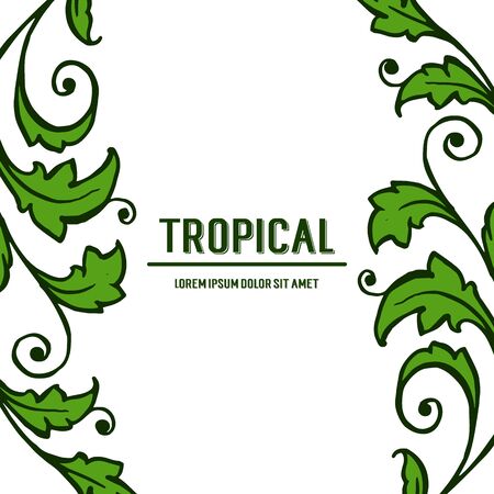 Tropical text with green foliage frameのイラスト素材