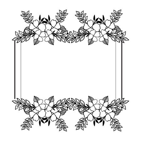 Illustration of floral frameのイラスト素材