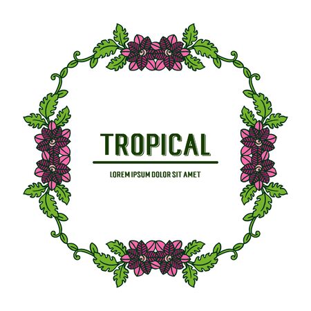 Tropical text with floral frameのイラスト素材
