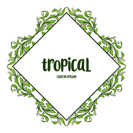 Tropical text with floral frameのイラスト素材