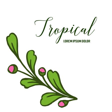 Tropical text with floral designのイラスト素材