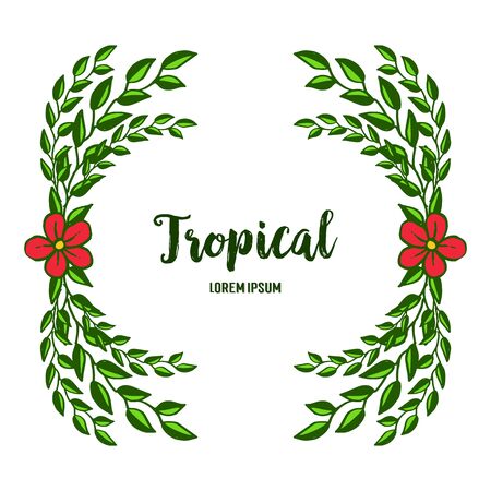 Tropical text with floral frameのイラスト素材