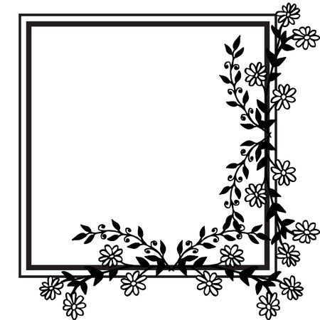 Illustration of floral frameのイラスト素材