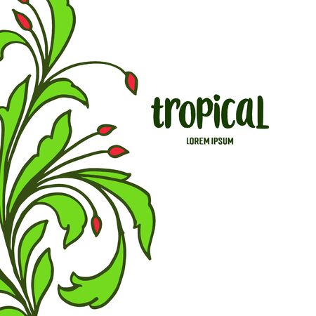 Tropical text with floral designのイラスト素材