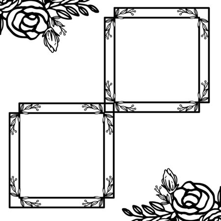 Illustration of floral framesのイラスト素材
