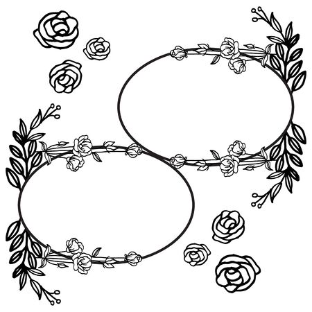 Illustration of floral framesのイラスト素材