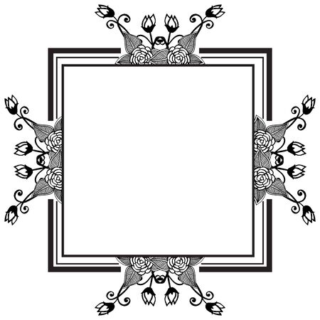 Illustration of floral frameのイラスト素材
