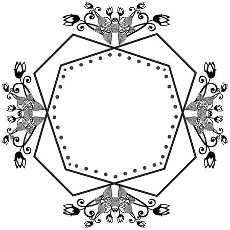 Illustration of floral frameのイラスト素材