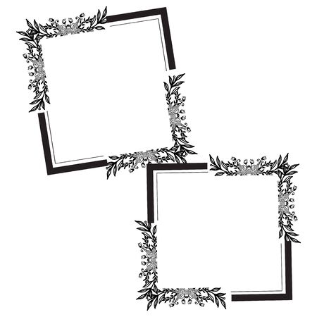 Illustration of floral framesのイラスト素材