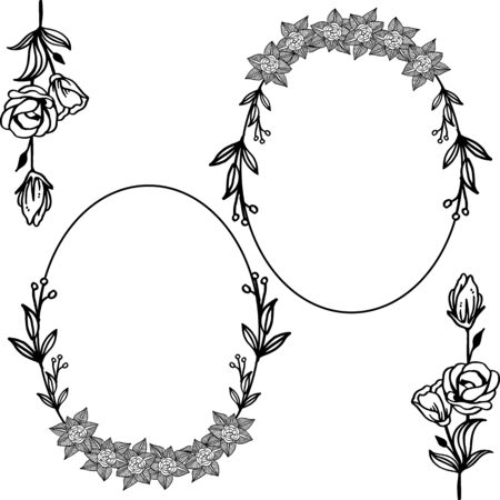 Illustration of floral framesのイラスト素材