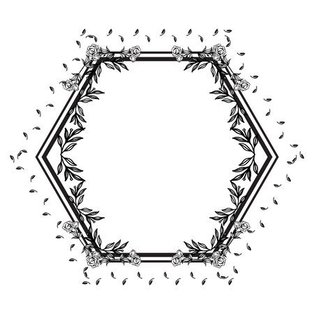 Illustration of floral frameのイラスト素材