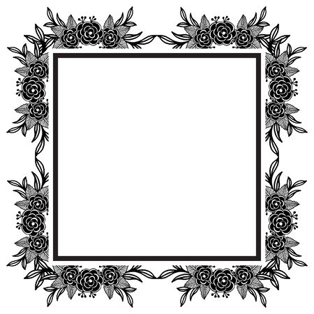 Illustration of floral frameのイラスト素材