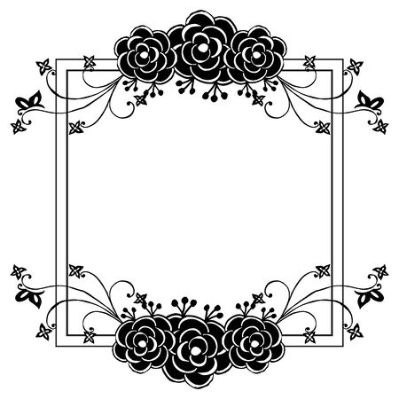 Illustration of floral frameのイラスト素材