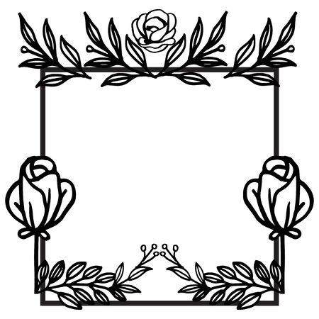 Illustration of floral frameのイラスト素材