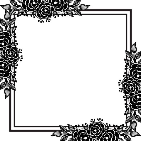 Illustration of floral frameのイラスト素材