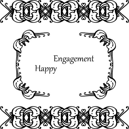 Happy engagement wish with floral frame designのイラスト素材