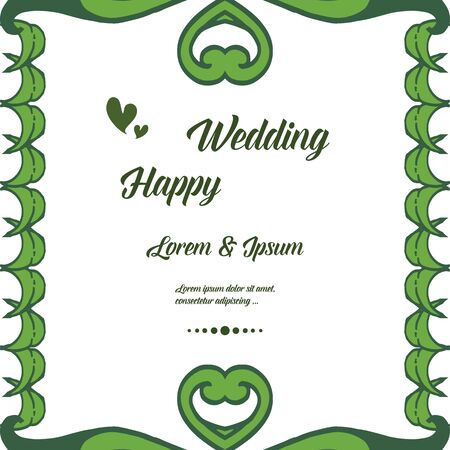 Illustration of happy wedding invitation template design with floral elementのイラスト素材