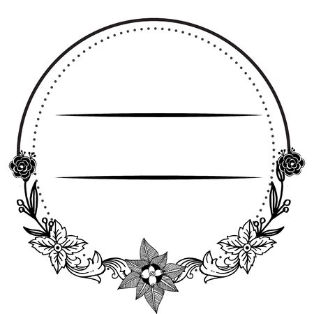 Illustration of floral frameのイラスト素材