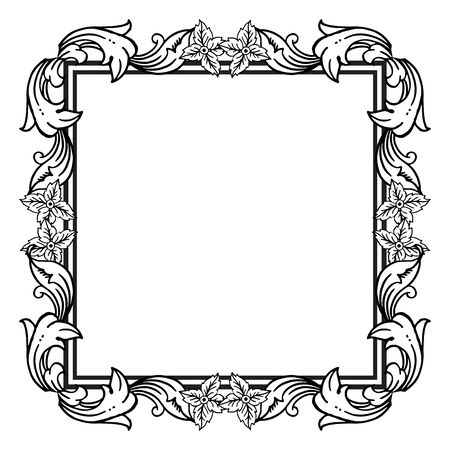 Illustration of floral frameのイラスト素材