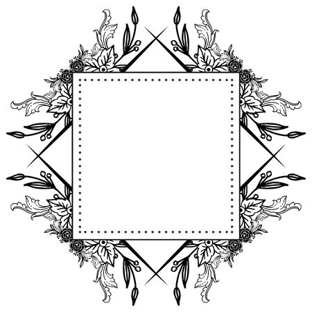 Illustration of floral frameのイラスト素材