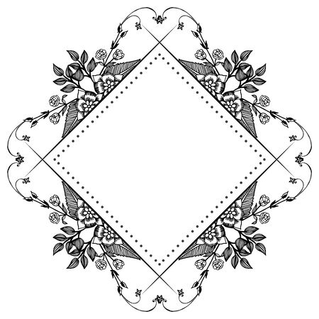 Illustration of floral frameのイラスト素材