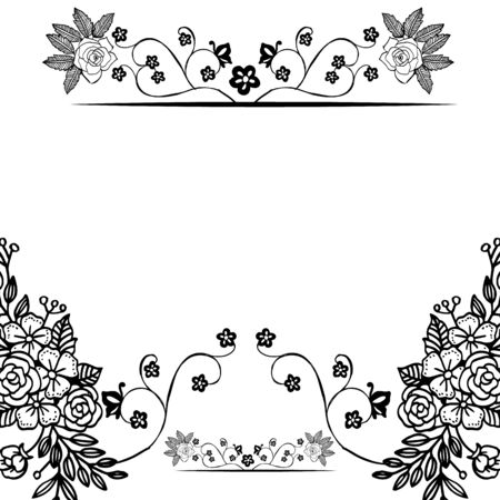 Illustration of floral frameのイラスト素材