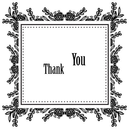 Thank You card with floral frameのイラスト素材