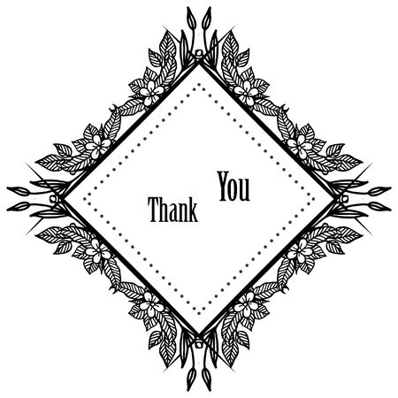 Thank You card with floral frameのイラスト素材
