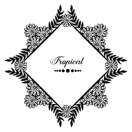 Tropical text with floral frameのイラスト素材