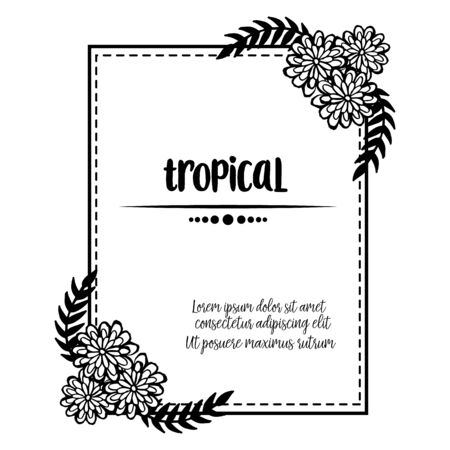 Tropical text with floral frameのイラスト素材