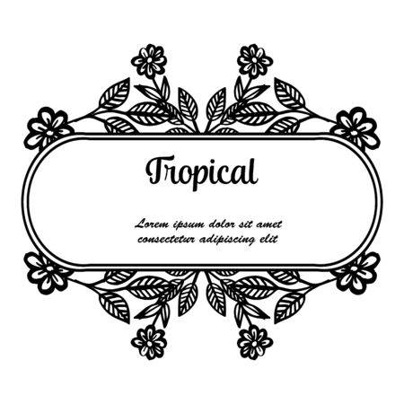 Tropical text with floral frameのイラスト素材