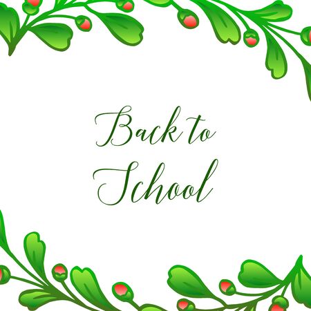 Back to school text with floral frameのイラスト素材