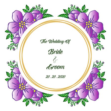Wedding invitation with purple floral design elementsのイラスト素材