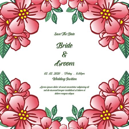 Wedding invitation with floral design elementsのイラスト素材