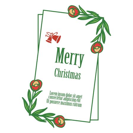 Christmas greeting with floral frameのイラスト素材