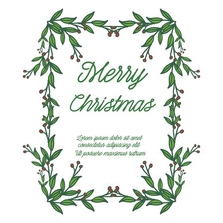 Christmas greeting with floral frameのイラスト素材