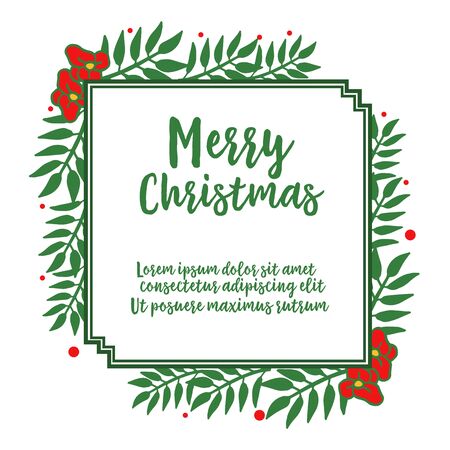 Christmas greeting with floral frameのイラスト素材