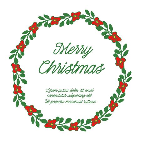 Christmas greeting with floral wreath frameのイラスト素材